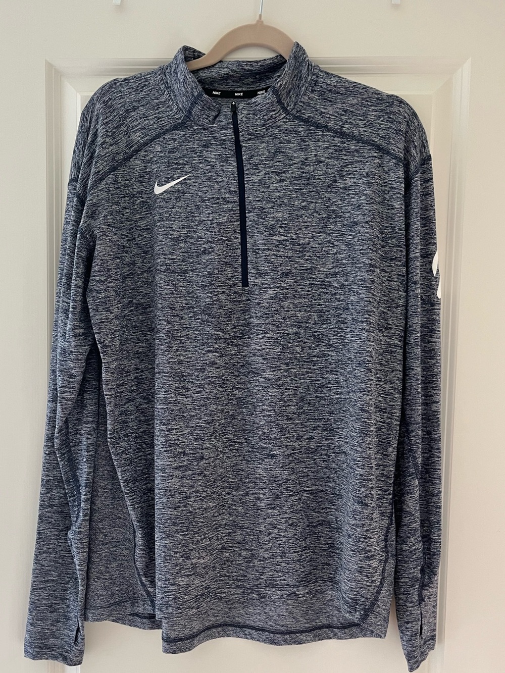 Nike x Peloton Heather Navy Quarter-Zip Dri-Fit Performance Pullover - Like New